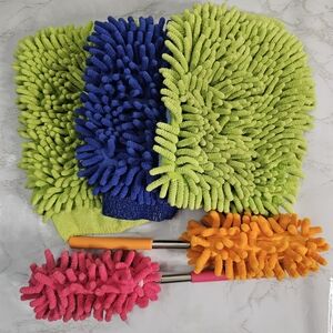Microfiber Dusting Set Hand Dusters and Extendable Dusters Washable